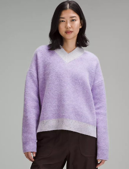 Alpaca Wool-Blend V-Neck Sweater